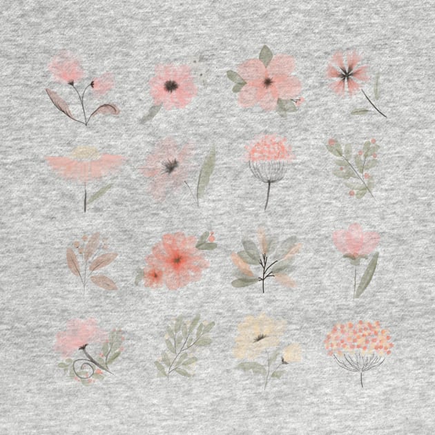 Boho Watercolor Relaxing Calming Flowers Instagram Highlight Icons by Relaxing Art Shop